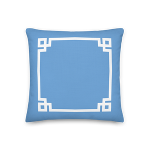 Greek Key Pillow (Blue)