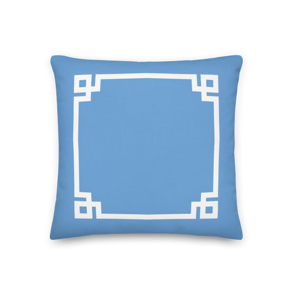 Greek Key Pillow (Blue)