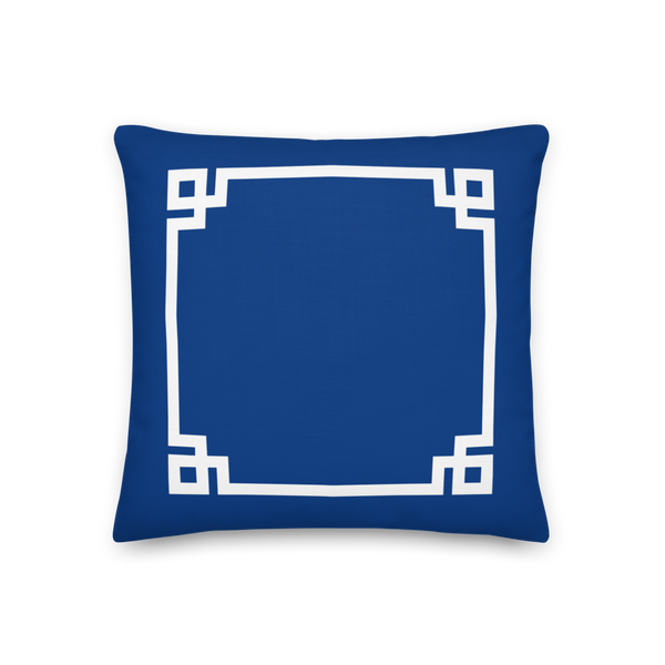Greek Key Pillow (Midnight Blue)
