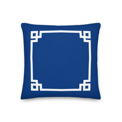 Greek Key Pillow (Midnight Blue)