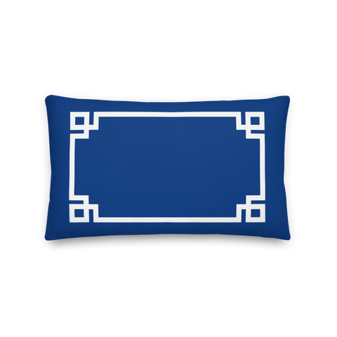 Greek Key Lumbar Pillow (Midnight Blue)