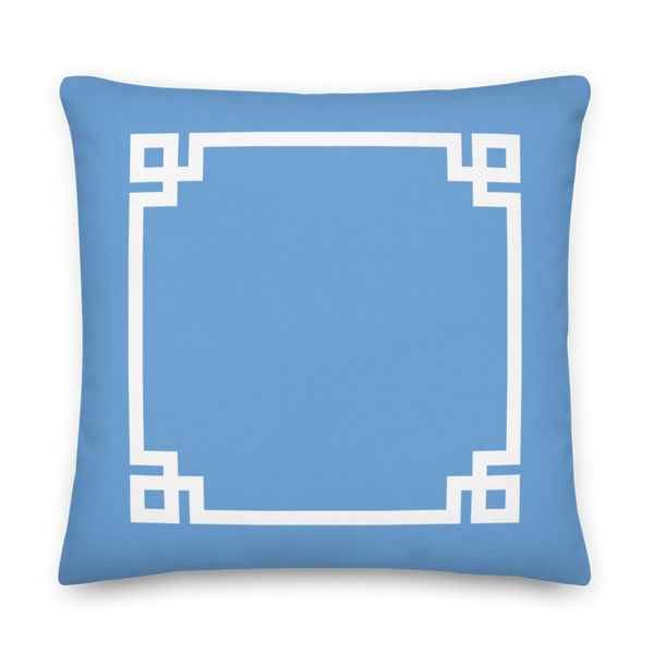 Greek Key Pillow (Blue)