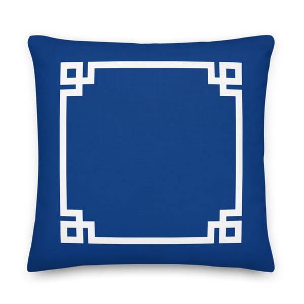 Greek Key Pillow (Midnight Blue)
