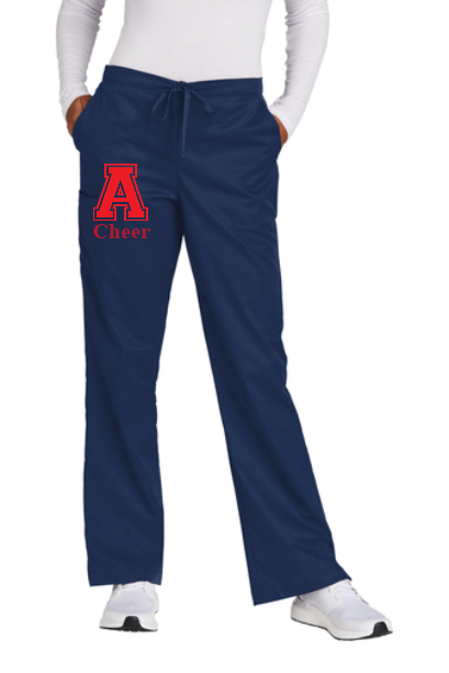 AHS Varsity Cheer Flare Leg Cargo Pant with Red Falcon Decoration
