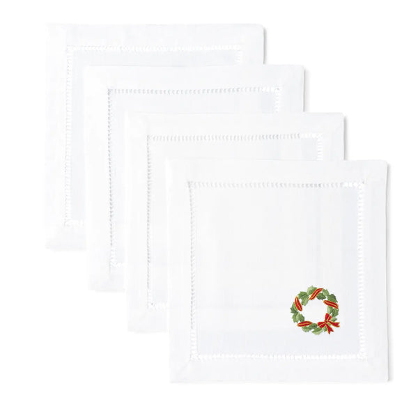 Cocktail Napkin - Holly Wreath