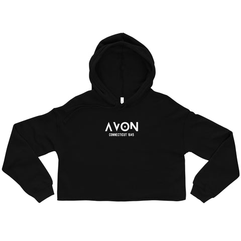 Avon, CT - Crop Hoodie (Black)