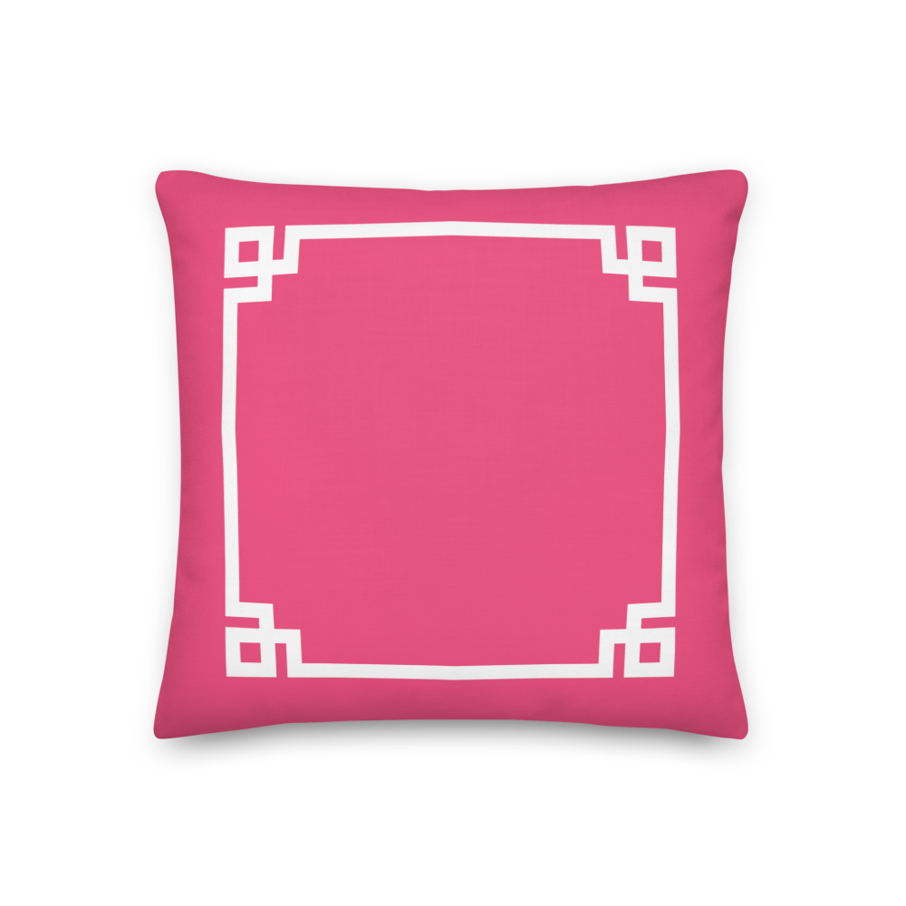 Greek Key Pillow (Hot Pink)