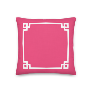 Greek Key Pillow (Hot Pink)