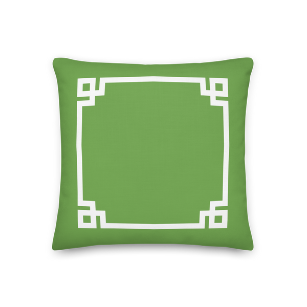 Greek Key Pillow (Green)