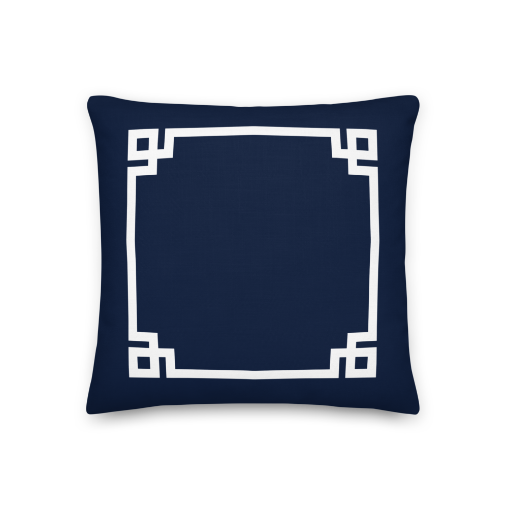 Greek Key Pillow (Navy)