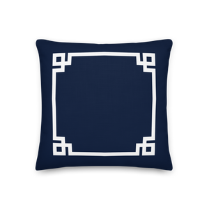 Greek Key Pillow (Navy)