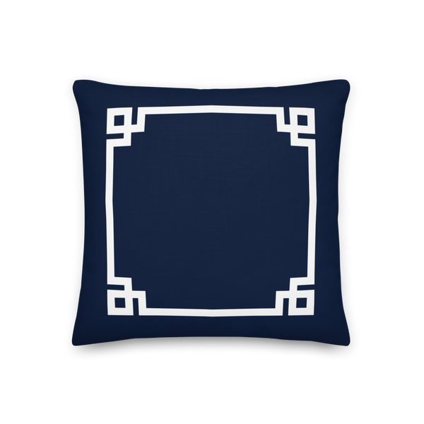 Greek Key Pillow (Navy)