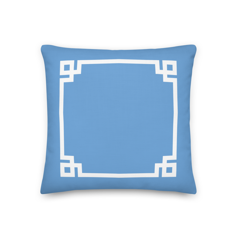 Greek Key Pillow (Blue)
