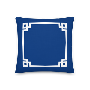 Greek Key Pillow (Midnight Blue)