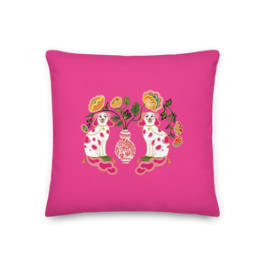 Staffordshire Dogs Pillow - Pink