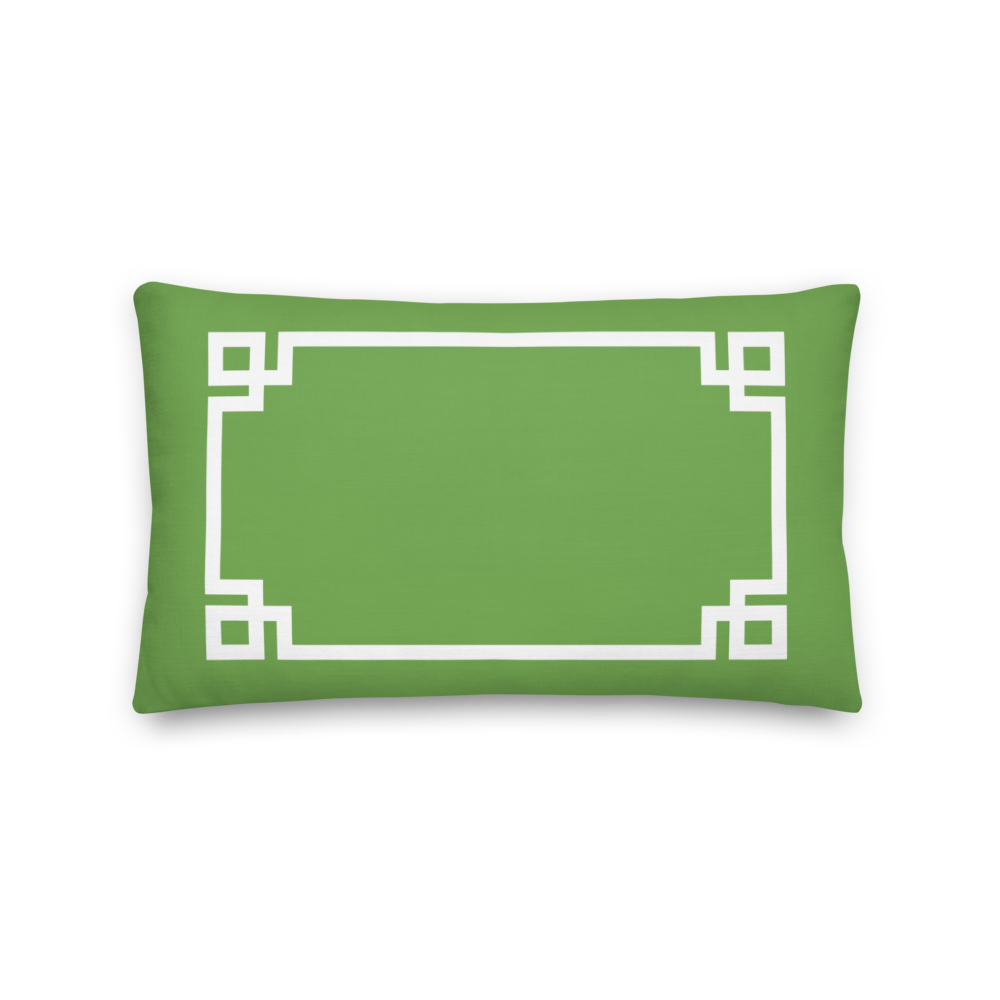 Greek Key Lumbar Pillow (Green)