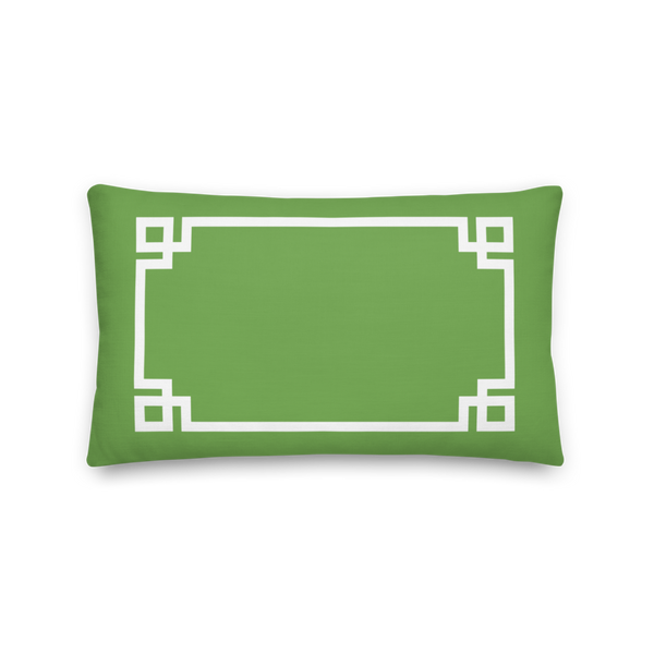 Greek Key Lumbar Pillow (Green)