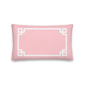 Greek Key Lumbar Pillow (Light Pink)