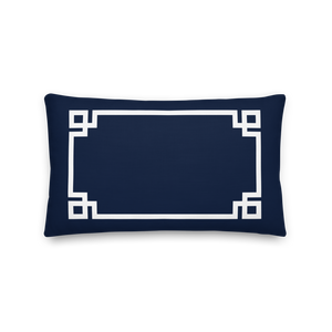 Greek Key Lumbar Pillow (Navy)