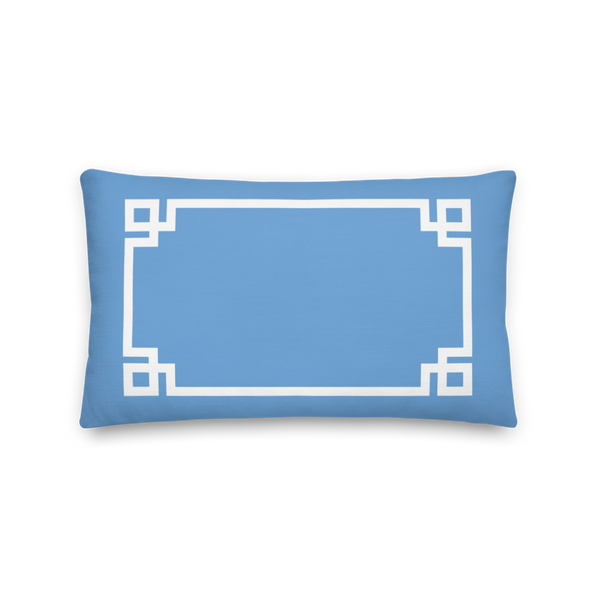 Greek Key Lumbar Pillow (Blue)