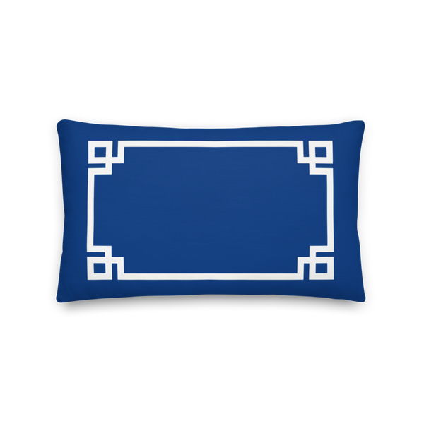 Greek Key Lumbar Pillow (Midnight Blue)