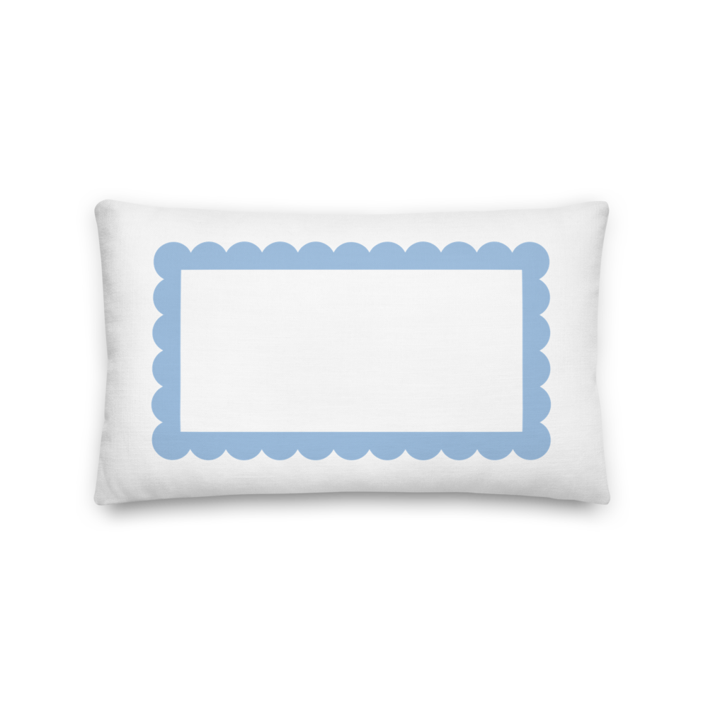 Scallop Lumbar Pillow (Blue)