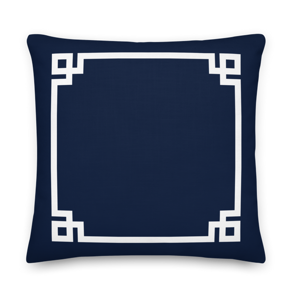 Greek Key Pillow (Navy)